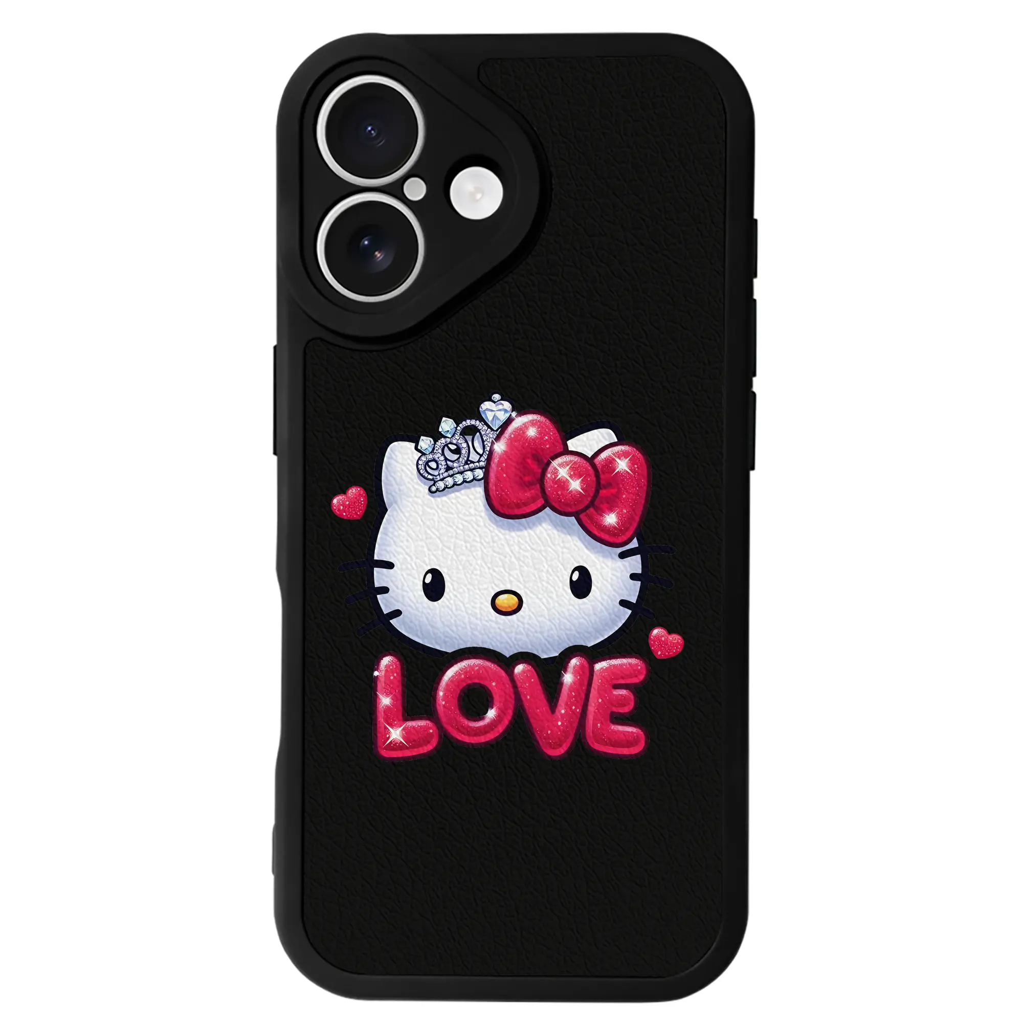 サンリオ グッズ,ハローキティ - IPhone 16シリーズ対応 ・ シリコンスマホケース ・ レザー調 ・ 高精度フィット ・ 耐衝撃 ・ ワイヤレス充電対応 ・ 精密カット